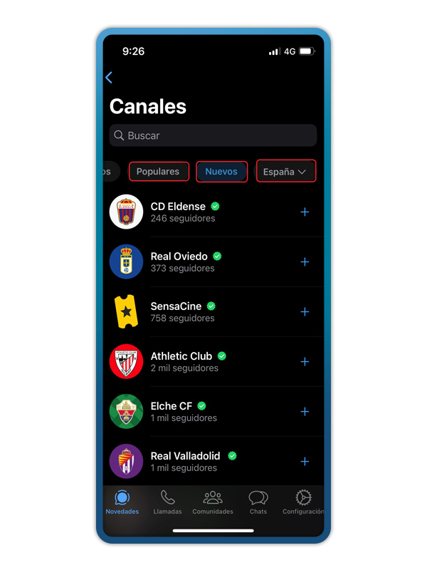 tipos de canales de whatsapp